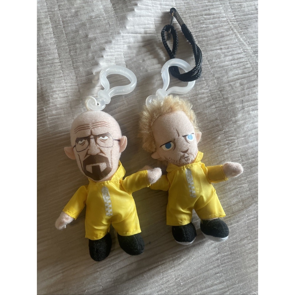 Rare Breaking Bad 4" Plush Clip On Duo Hazmat Suits Mezco Walter White Jesse